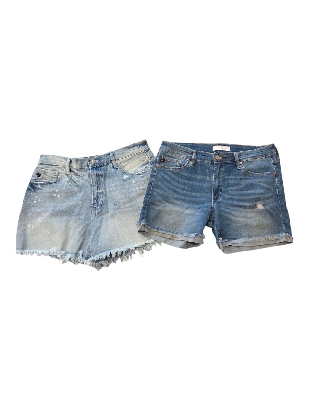Kancan Jean Shorts Frayed Hem, Distressed, Size 14